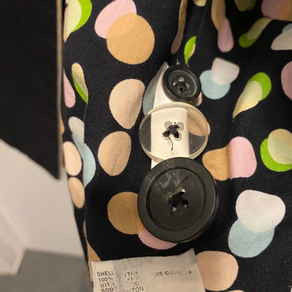 Gap Cotton Trench Coat Black W/Tan Piping XS - Picture 4 of 5